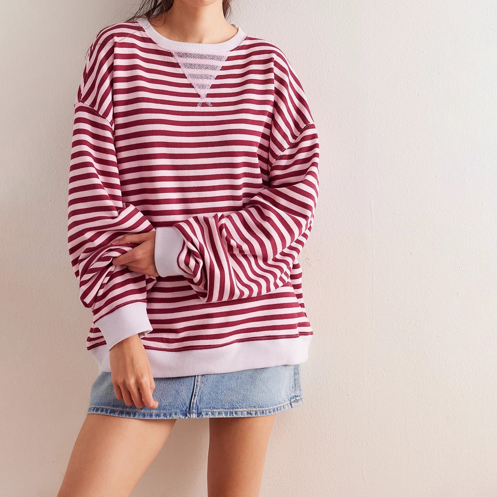 Elise Leroy Striped Cozy Sweatshirt