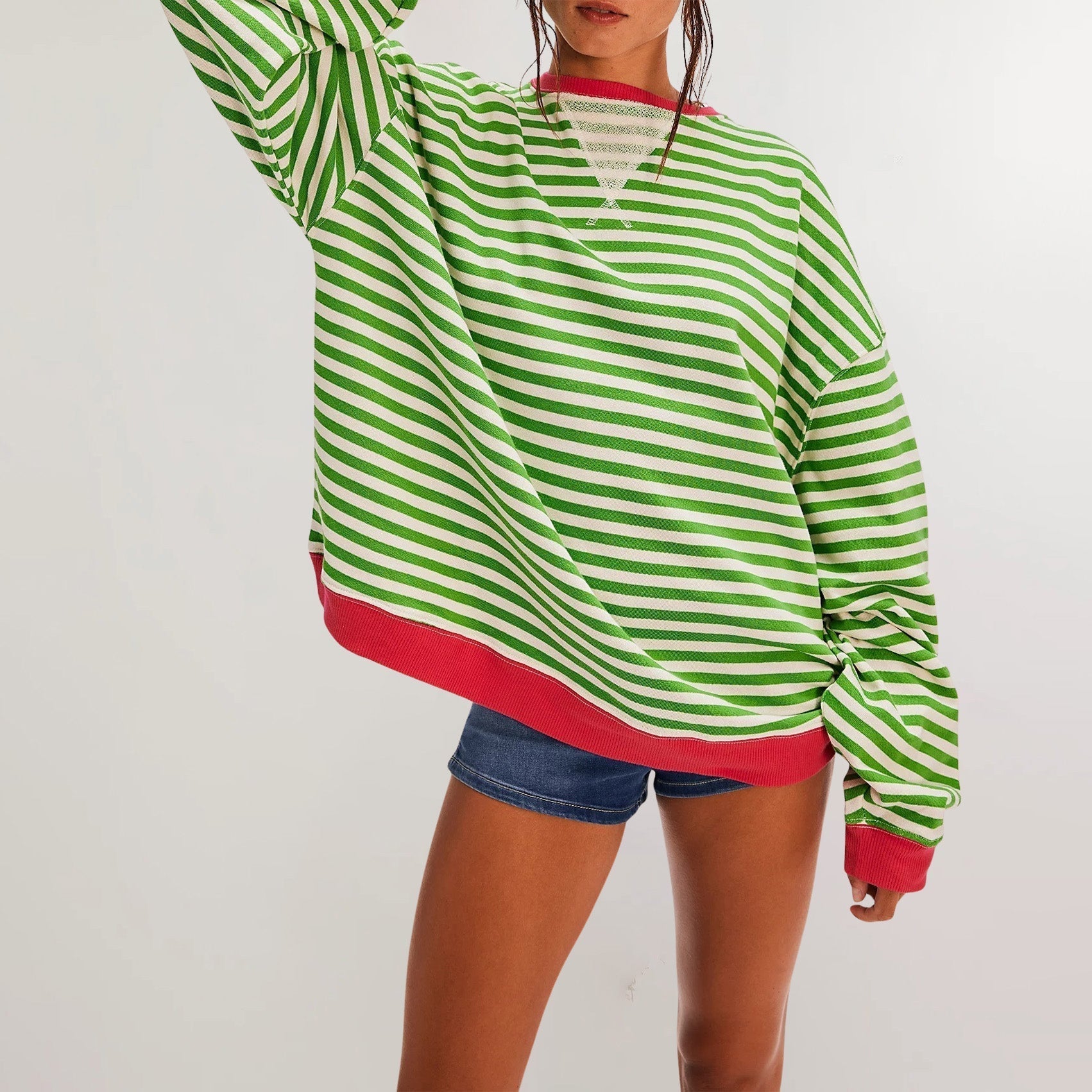 Elise Leroy Striped Cozy Sweatshirt
