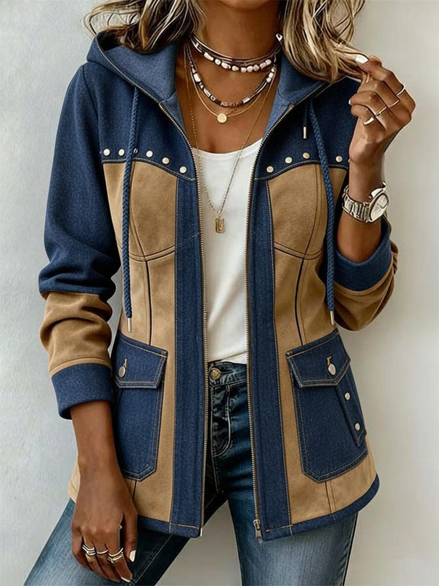 Adriana | Contrast Hooded Jacket